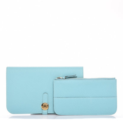 Hermes Togo Dogon Duo Wallet Bleu Atoll 9 of 10