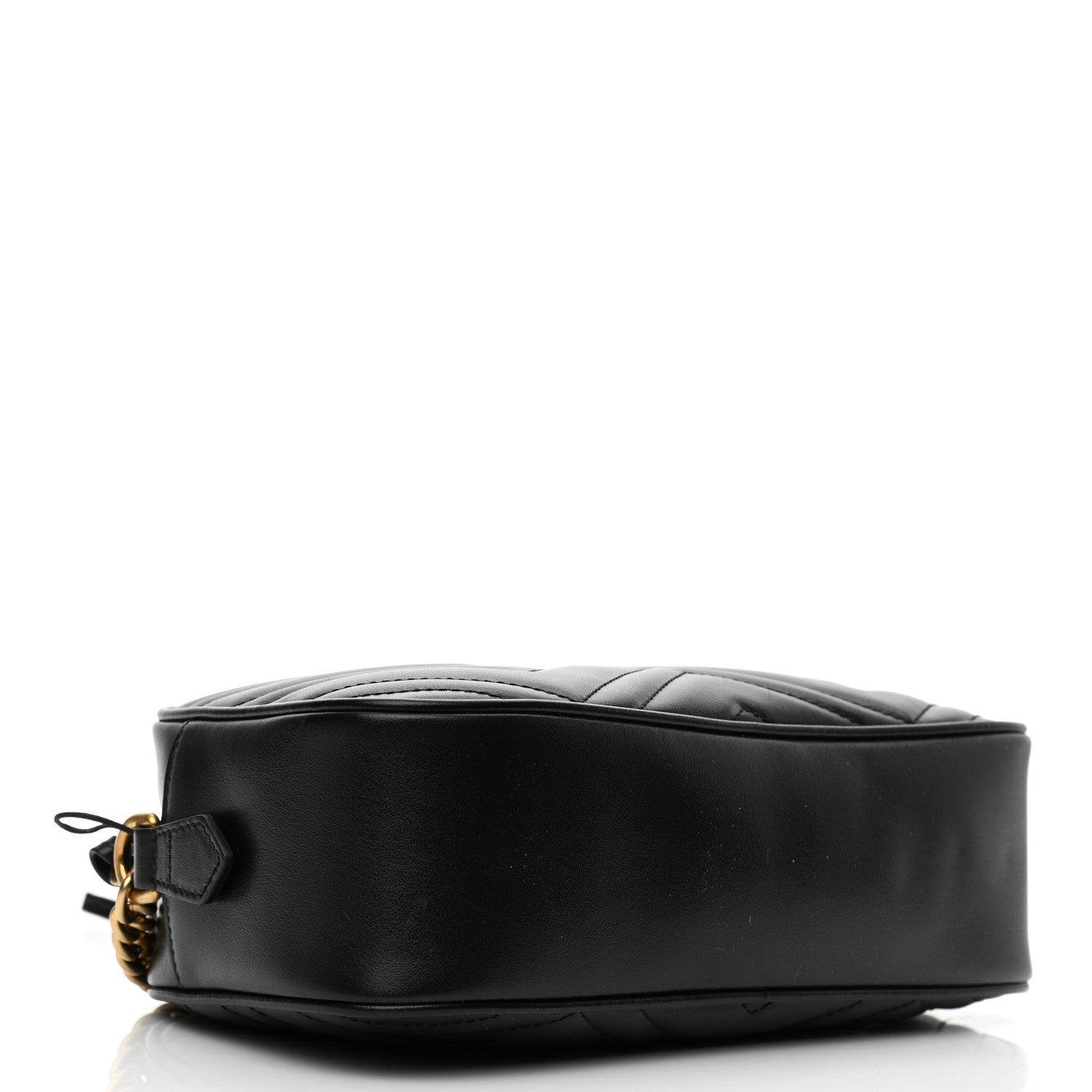 Gucci Calfskin Matelasse Small GG Marmont Chain Shoulder Bag Black 4 of 10