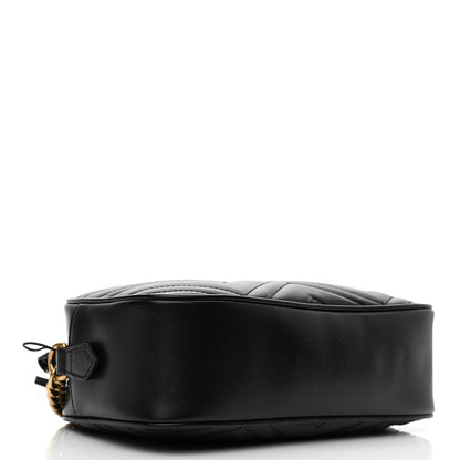 Gucci Calfskin Matelasse Small GG Marmont Chain Shoulder Bag Black 4 of 10