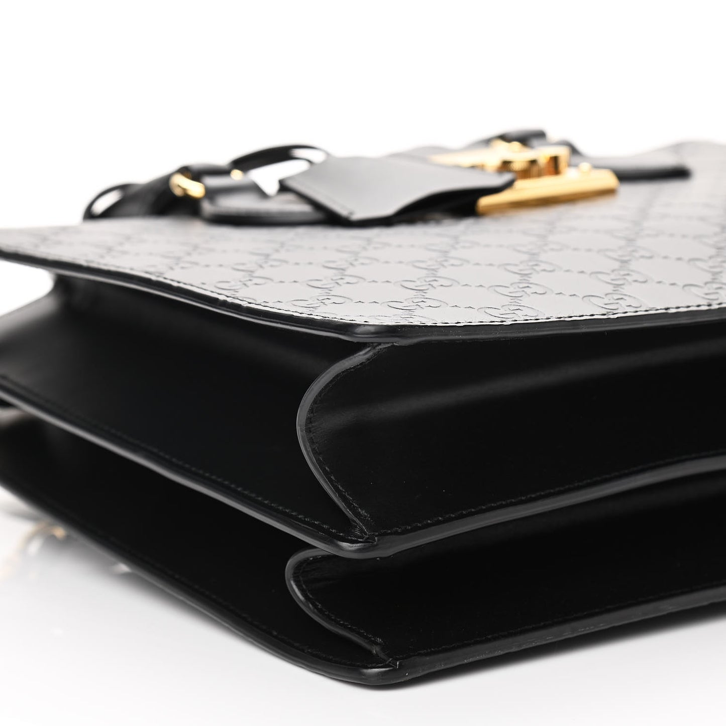 Guccissima Signature Padlock Double Handle Bag Black