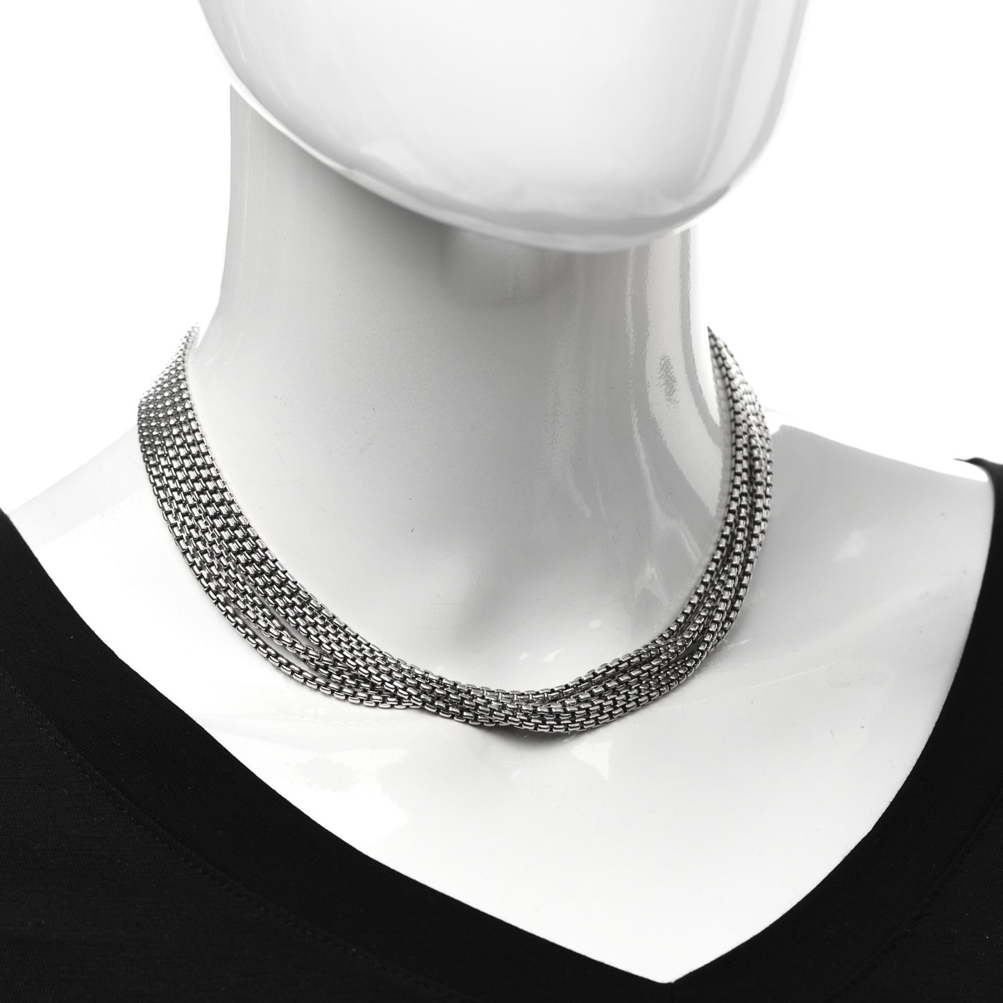 Sterling Silver 14K Yellow Gold Multi Box Chain Necklace