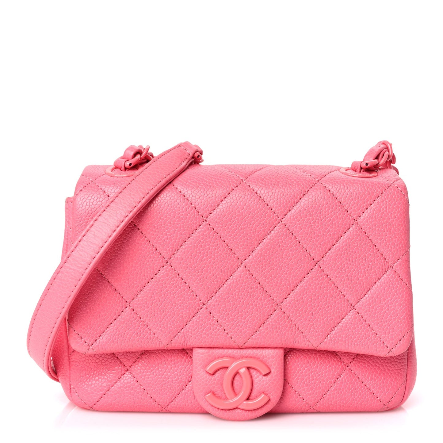 Caviar Quilted Incognito Mini Square Flap Pink