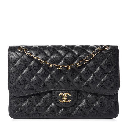 Chanel Caviar Quilted Jumbo Double Flap Black 1 of 12