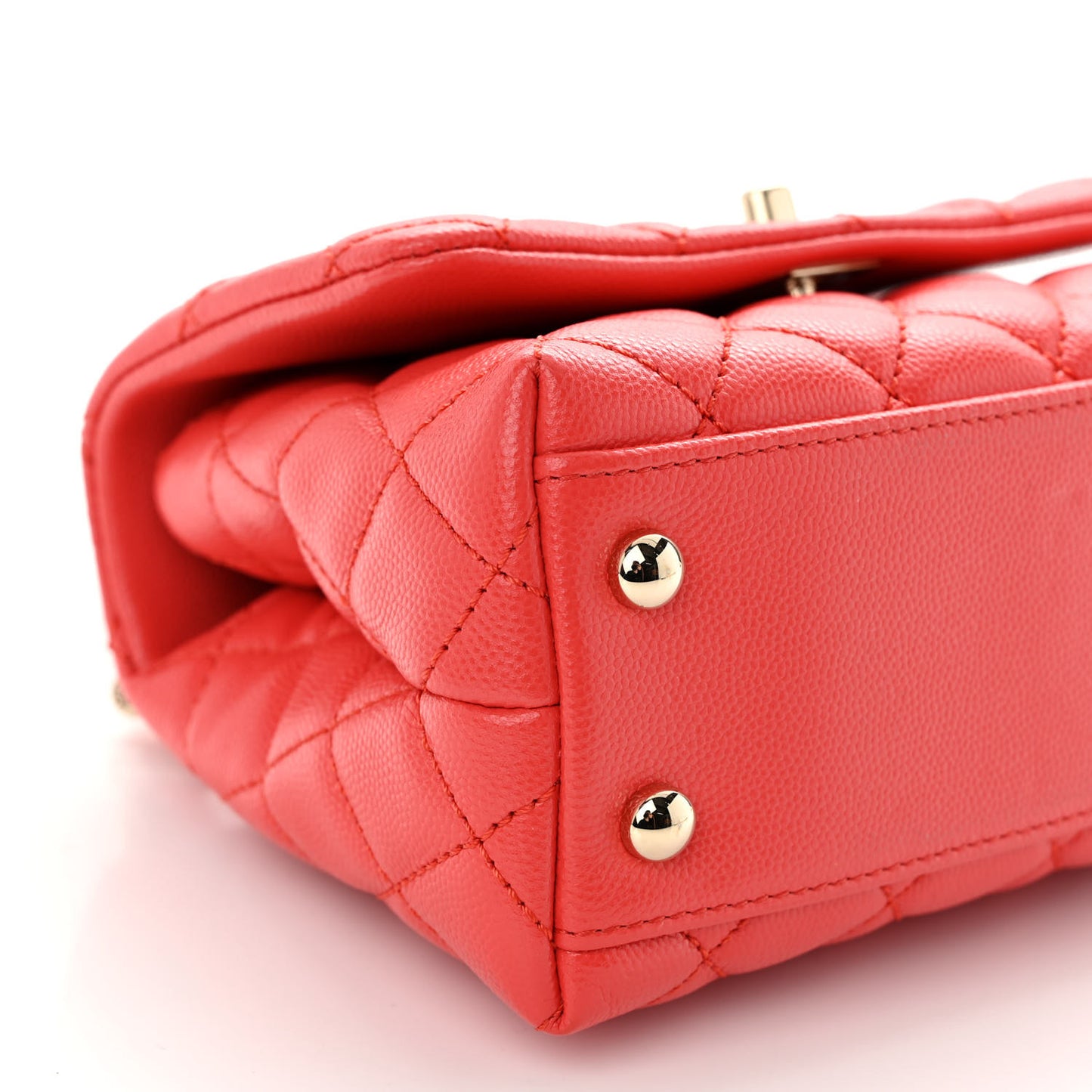 Caviar Quilted Lizard Embossed Extra Mini Coco Handle Flap Red