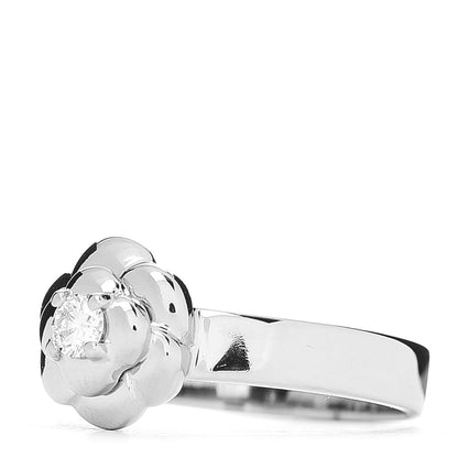 Chanel 18K White Gold Diamond Camellia Ring 51 5.75 3 of 5