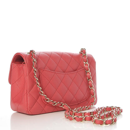 Chanel Caviar Quilted Mini Rectangular Flap Dark Pink 3 of 8