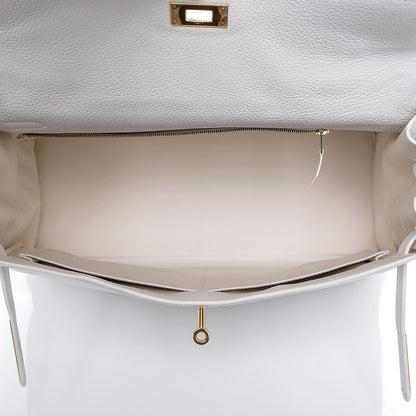 Hermes Taurillon Clemence Kelly Retourne 35 White 7 of 25