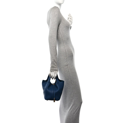 Hermes Taurillon Clemence Picotin Lock 18 PM Deep Bleu 3 of 11