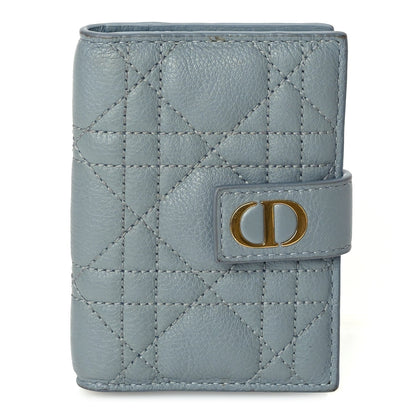 Christian Dior Supple Calfskin Cannage Caro Dandelion Card Holder Cloud Blue 1 of 6