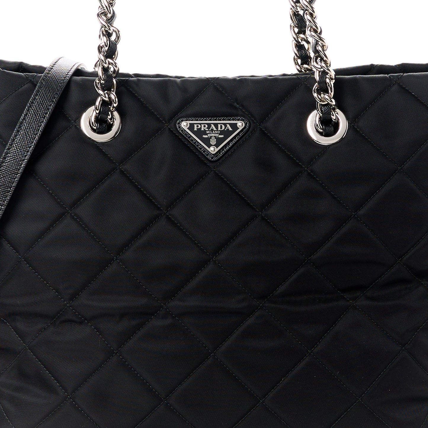 Nylon Tessuto Impuntu Quilted Tote Black
