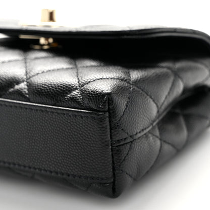 Chanel Caviar Quilted Coco Handle Clutch With Chain Black 10 of 11