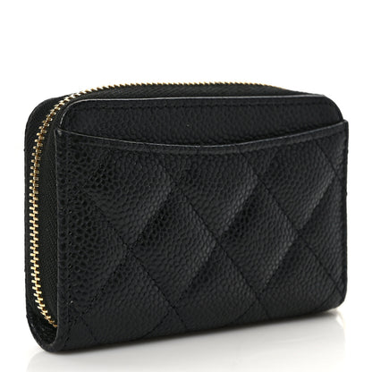 Chanel Caviar Quilted Zip Coin Purse Black 3 of 8
