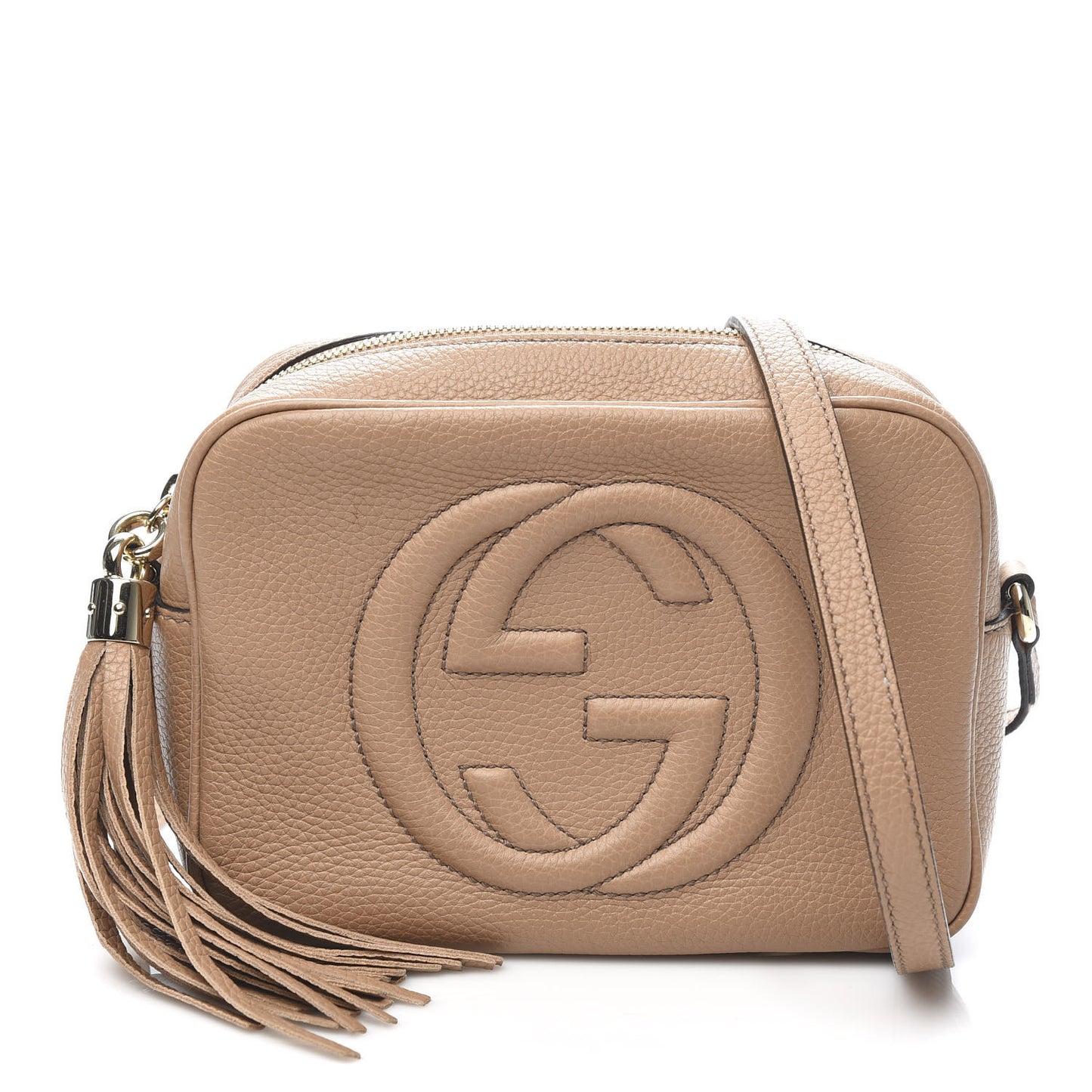 Pebbled Calfskin Small Soho Disco Bag Camelia