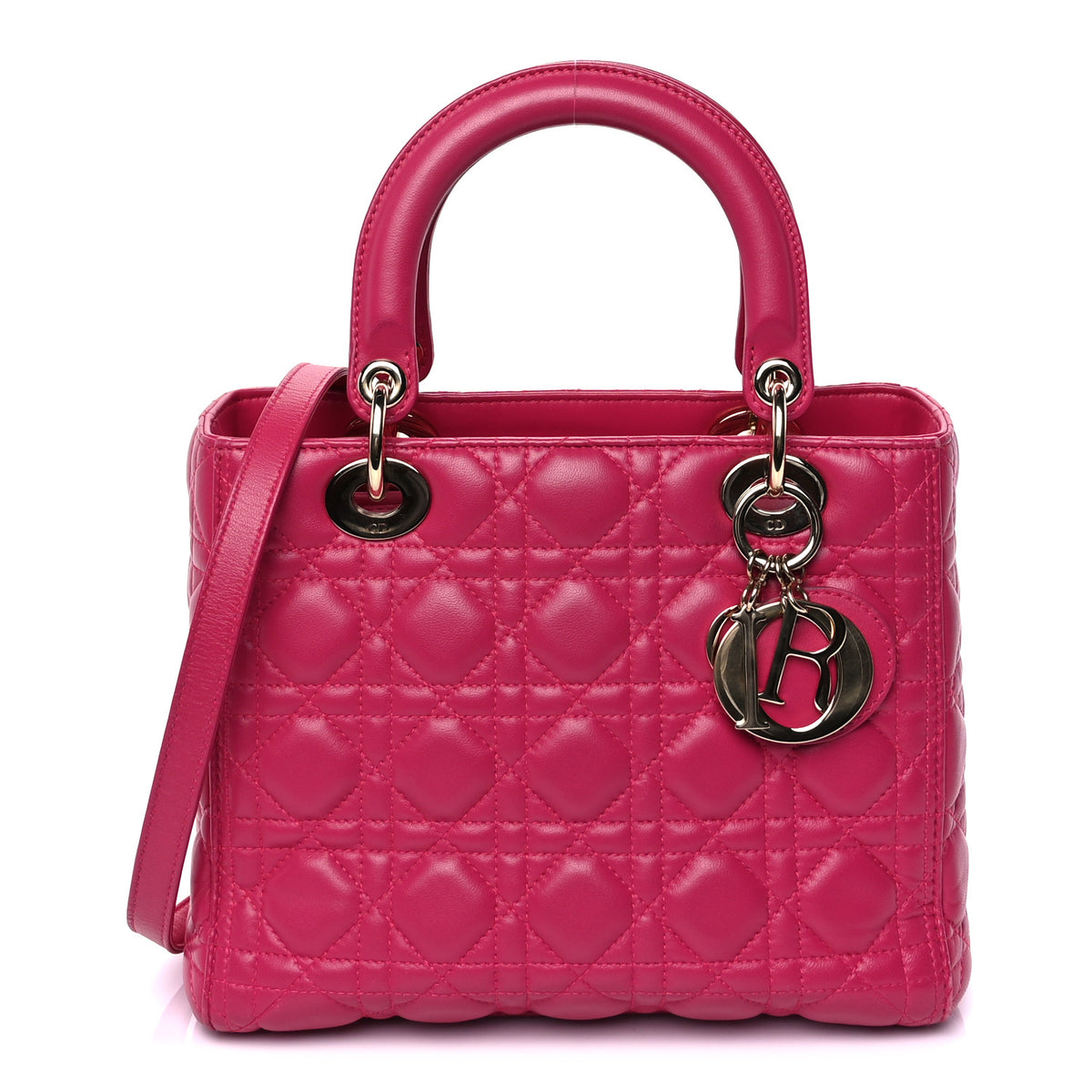 Lambskin Cannage Medium Lady Dior Pink