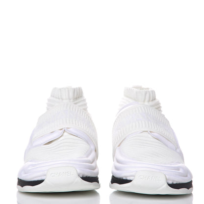 Chanel Stretch Fabric CC Sneakers 39 White 3 of 10