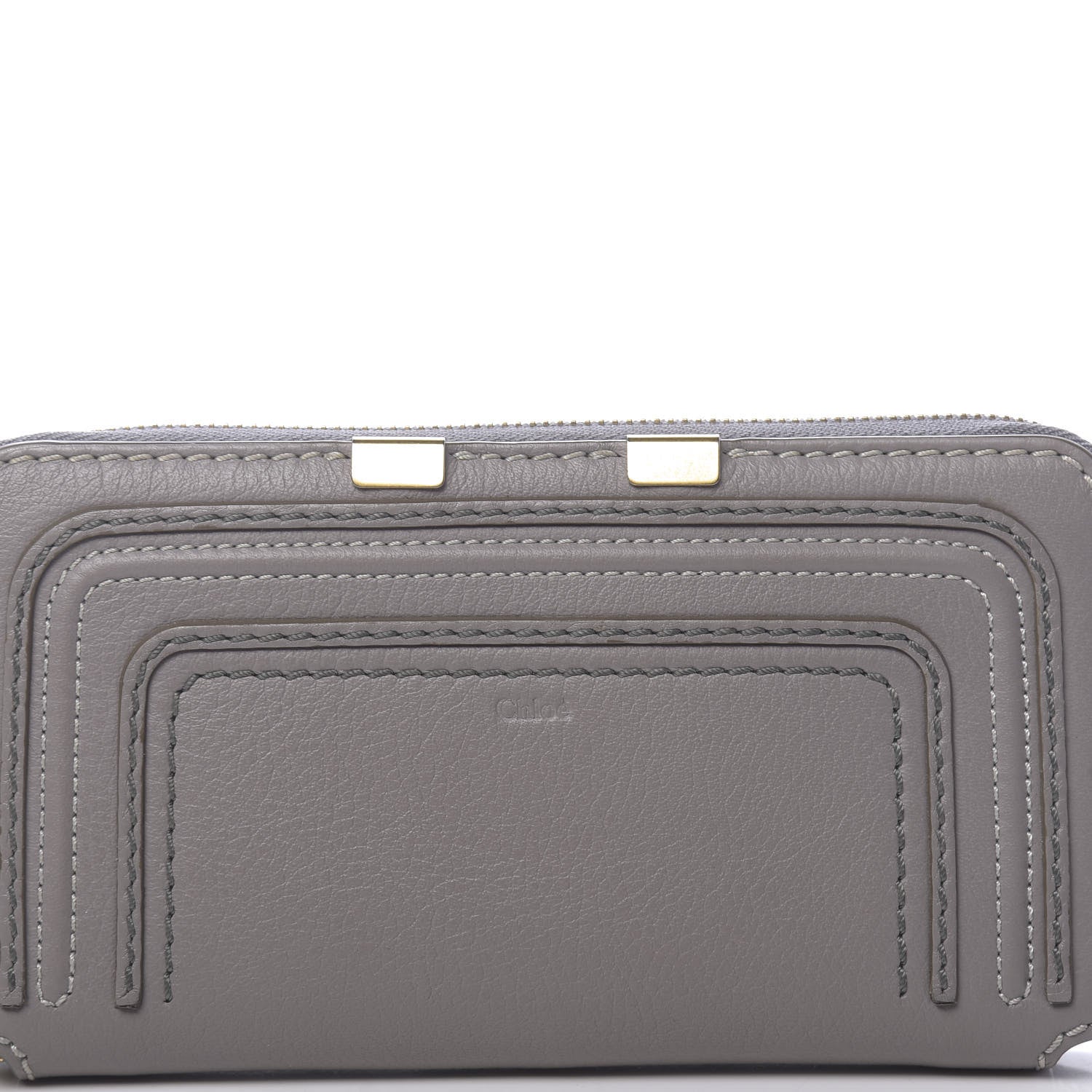 Chloe Calfskin Marcie Long Zip Around Wallet Cashmere Grey 11 of 12