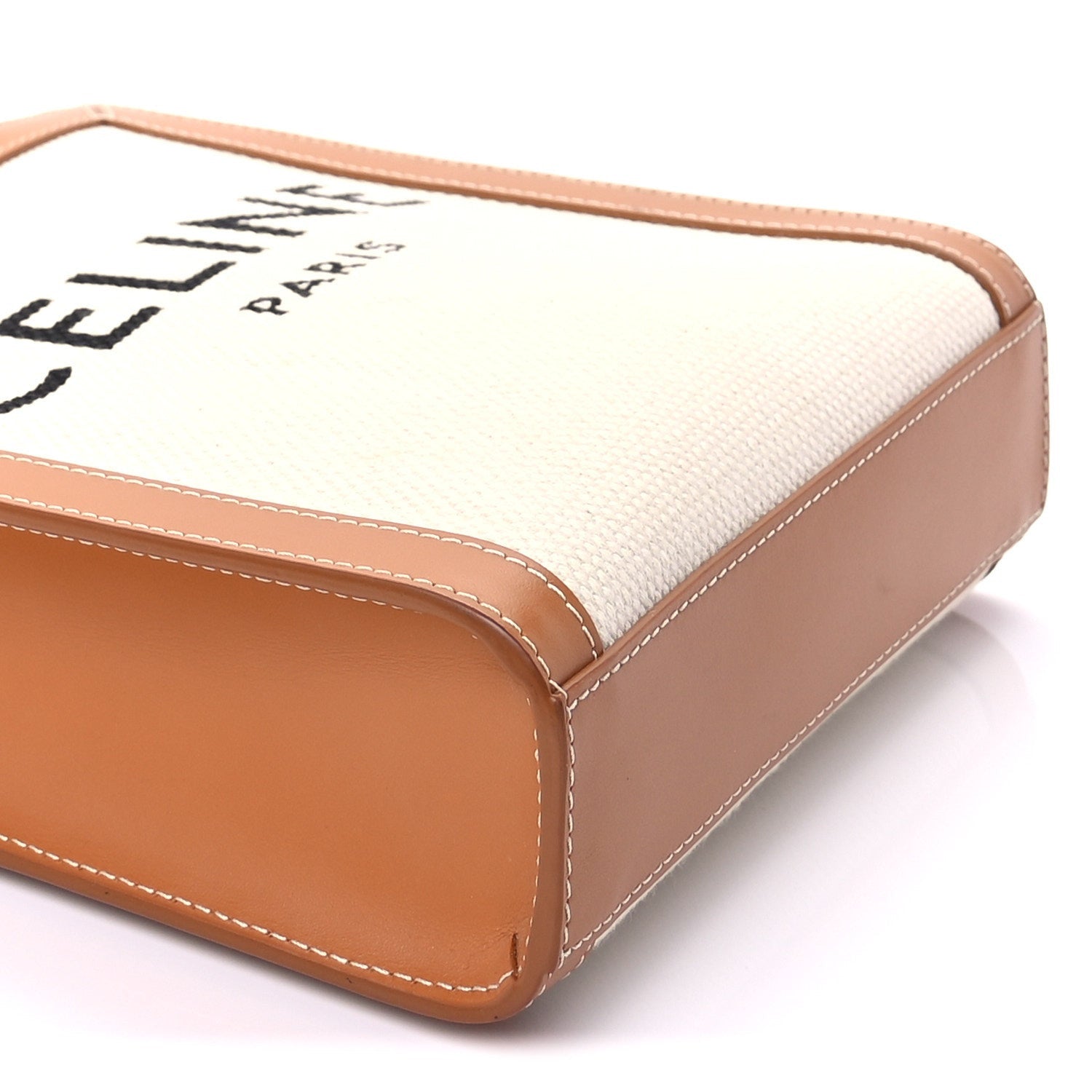 Celine Canvas Calfskin Mini Vertical Cabas Natural Tan 8 of 8
