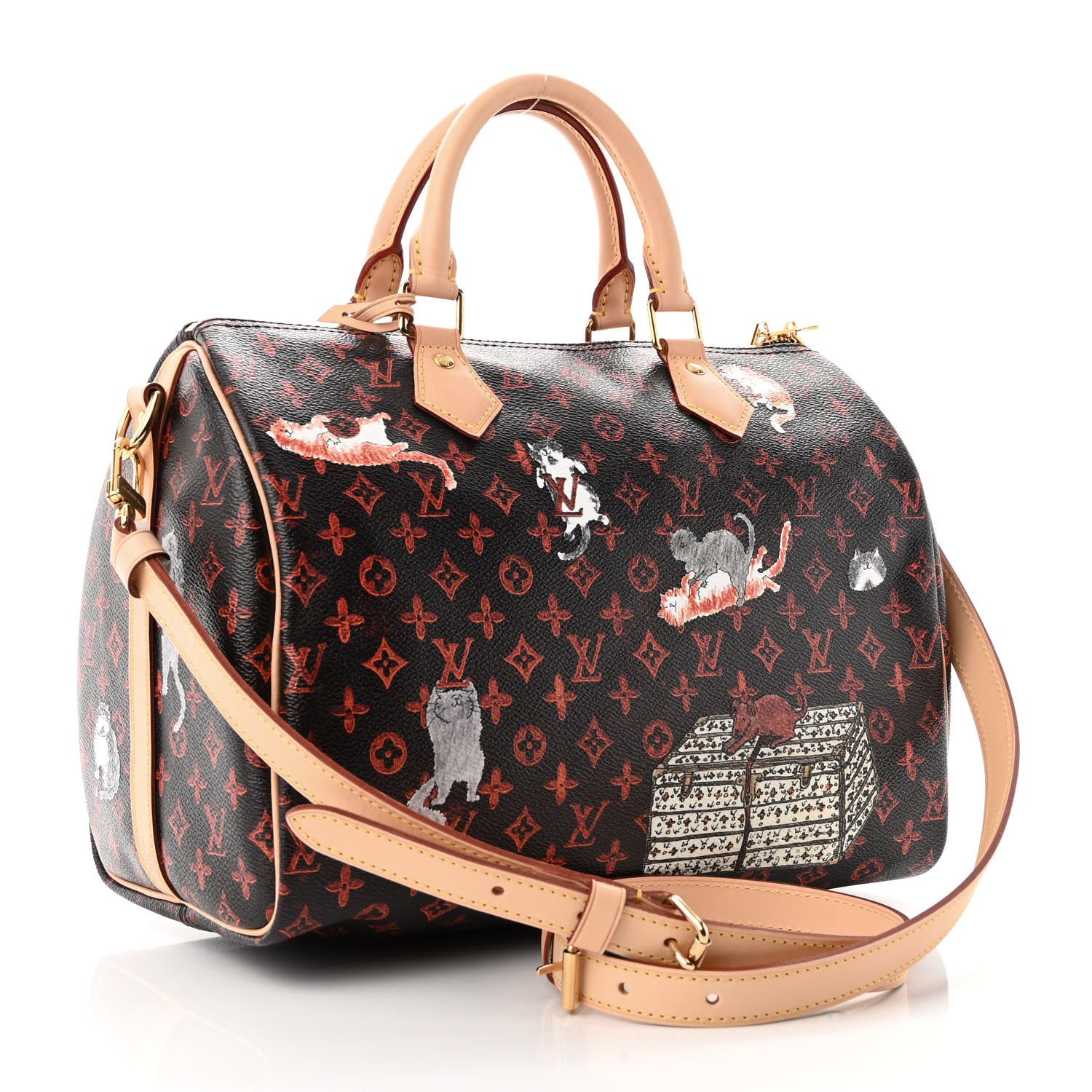 Louis Vuitton Catogram Speedy Bandouliere 30 Marron 3 of 10