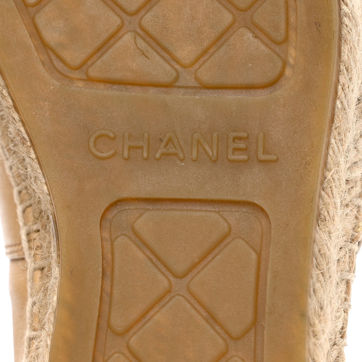 Chanel Lambskin CC Espadrilles 35 Beige Black 8 of 9