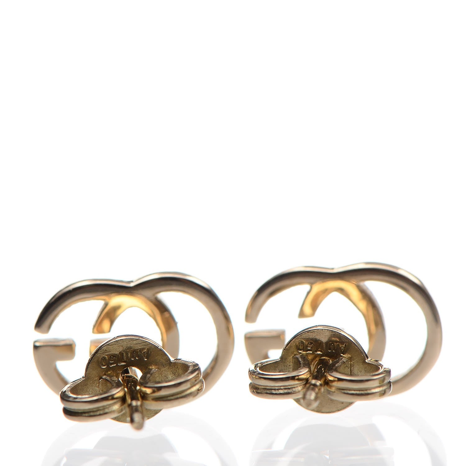 Gucci 18K Yellow Gold GG Tissue Stud Earrings 4 of 5