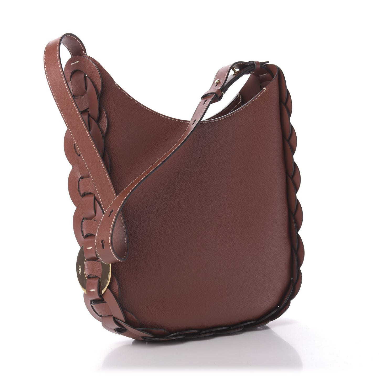 Small Grain Smooth Calfskin Medium Darryl Hobo Sepia Brown