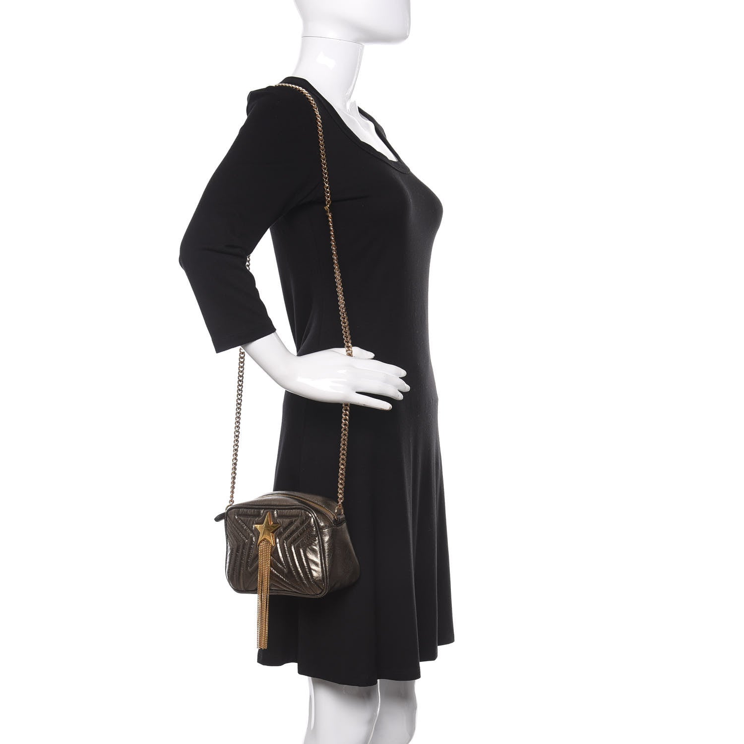 Stella McCartney Metallic Alter Nappa Star Patch Shoulder Bag Gold 2 of 10