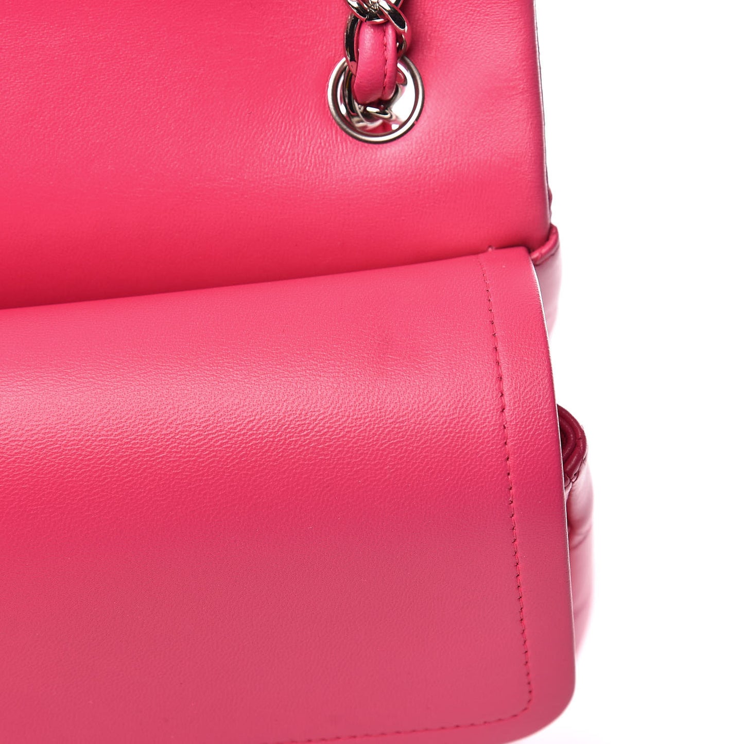Lambskin Quilted Jumbo Double Flap Fuchsia