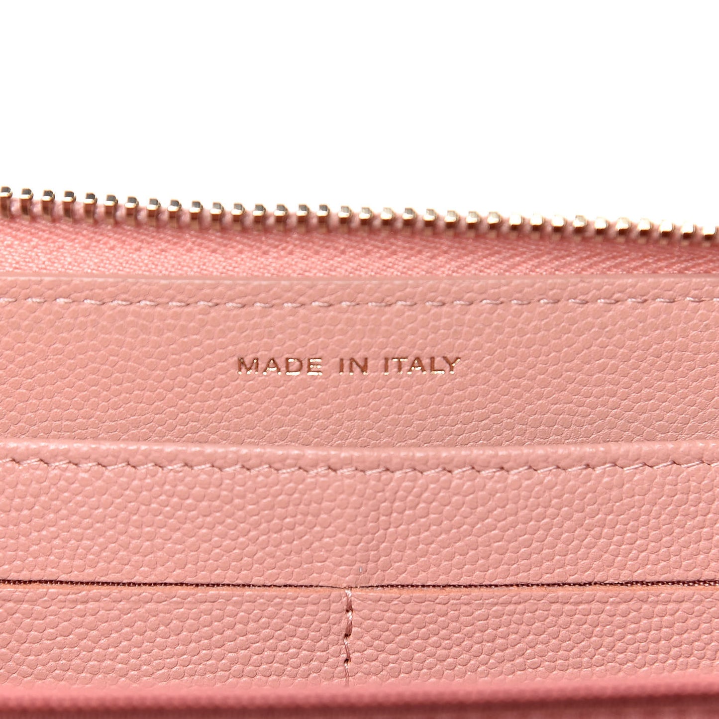 Caviar Camellia Embossed Zip Around Large Gusset Wallet Nude