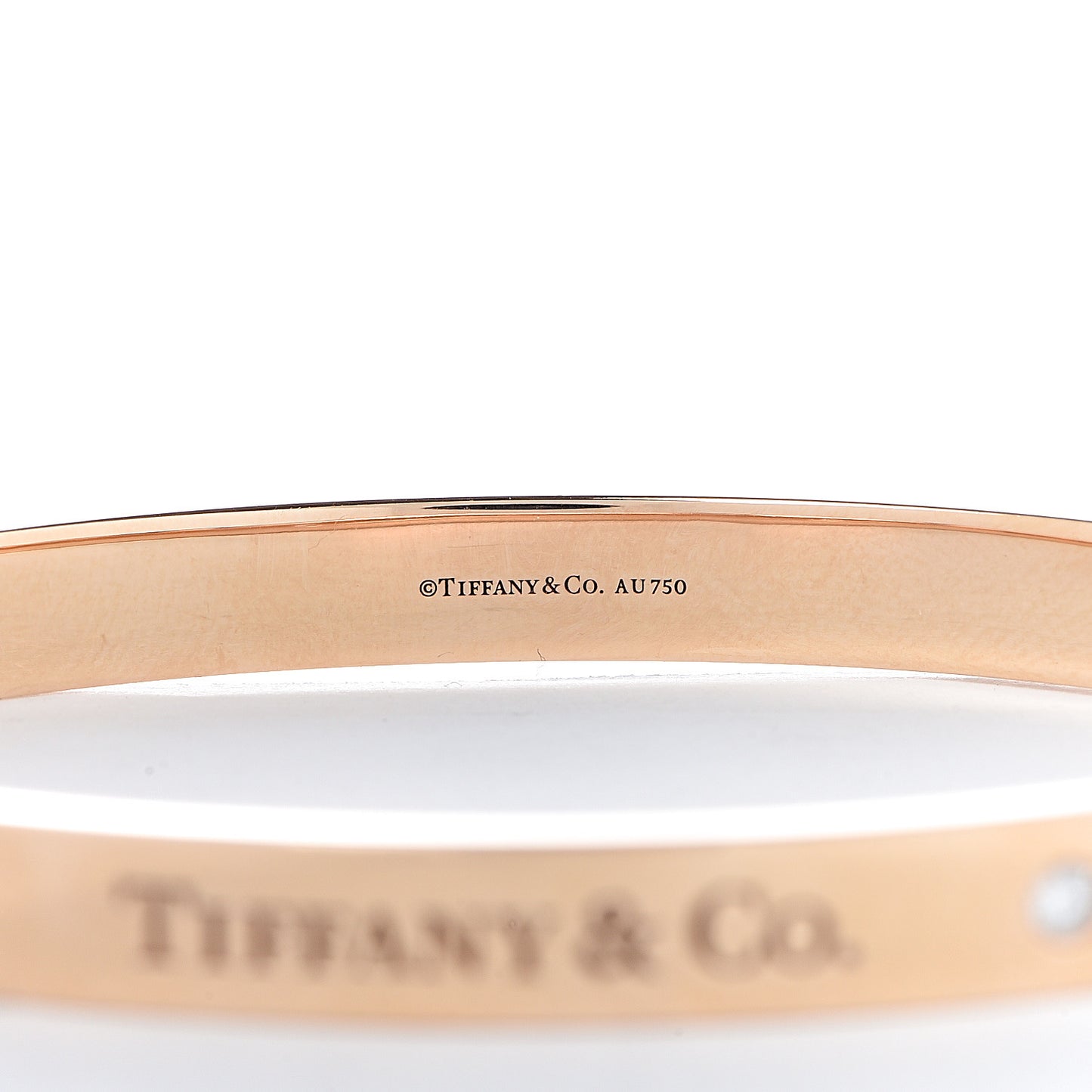 18K Rose Gold Diamond Hinged Bangle Bracelet