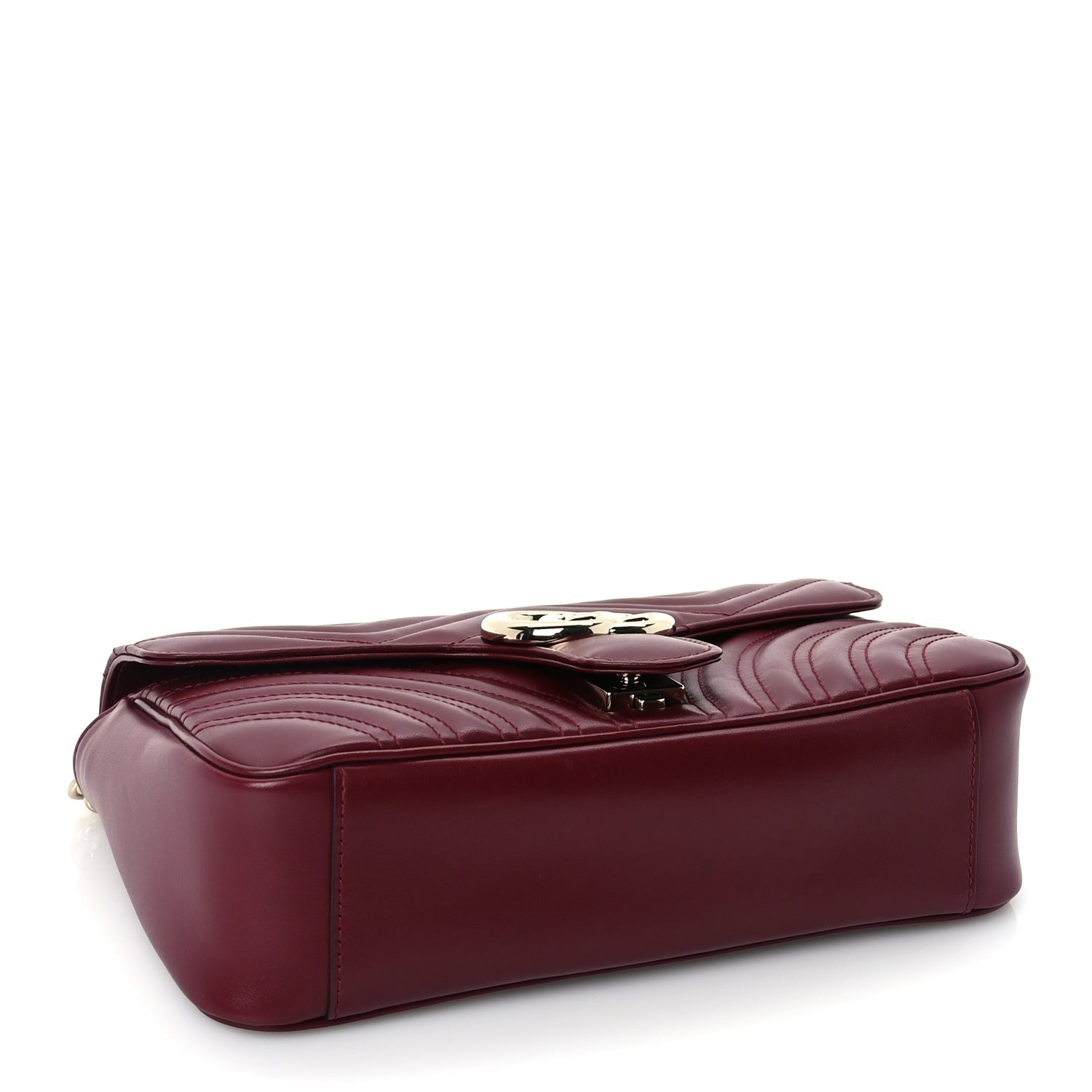 Gucci Calfskin Matelasse Small GG Marmont Shoulder Bag  Rosso Ancora 3 of 9