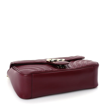 Gucci Calfskin Matelasse Small GG Marmont Shoulder Bag  Rosso Ancora 3 of 9
