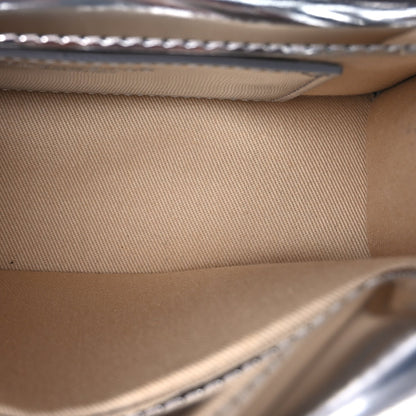 Jacquemus Metallic Patent Calfskin La Pochette Rond Carre  Silver 4 of 8