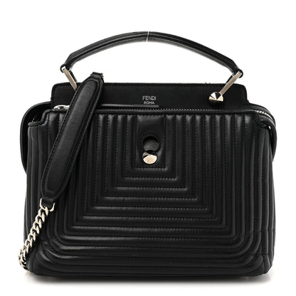 Fendi Shiny Nappa Trapuntata Chain Small DotCom Click Chain Satchel Black 1 of 7