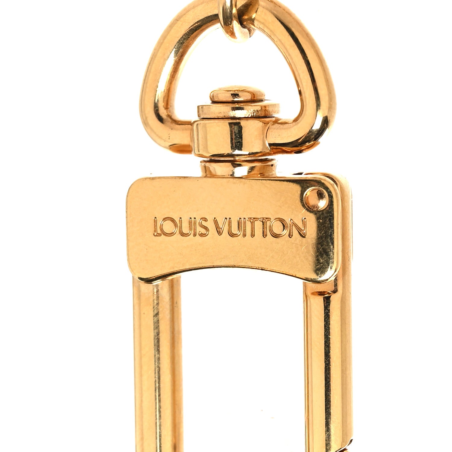 Louis Vuitton Brass Enamel Fleur De Monogram Bag Charm Chain Gold 3 of 4