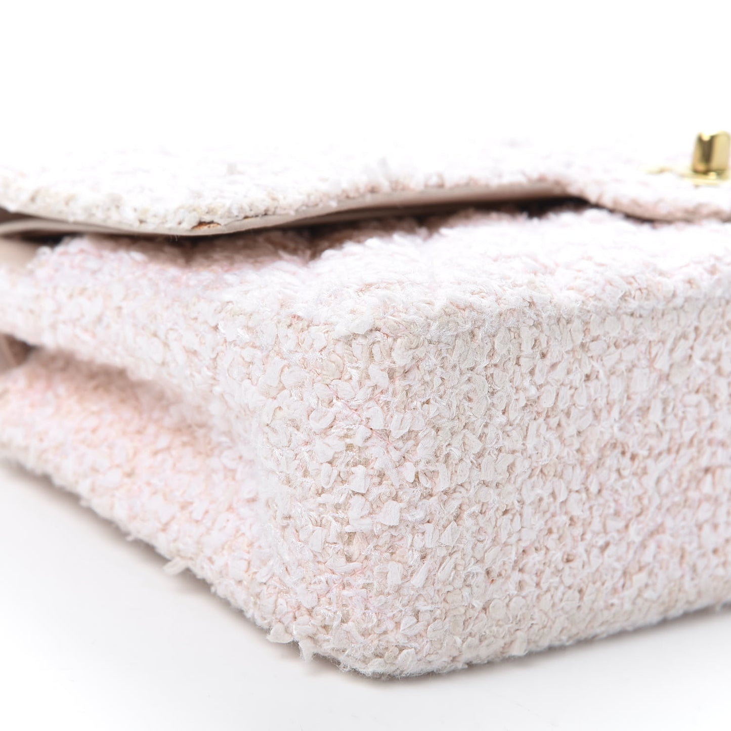 Tweed Medium Double Flap Pink