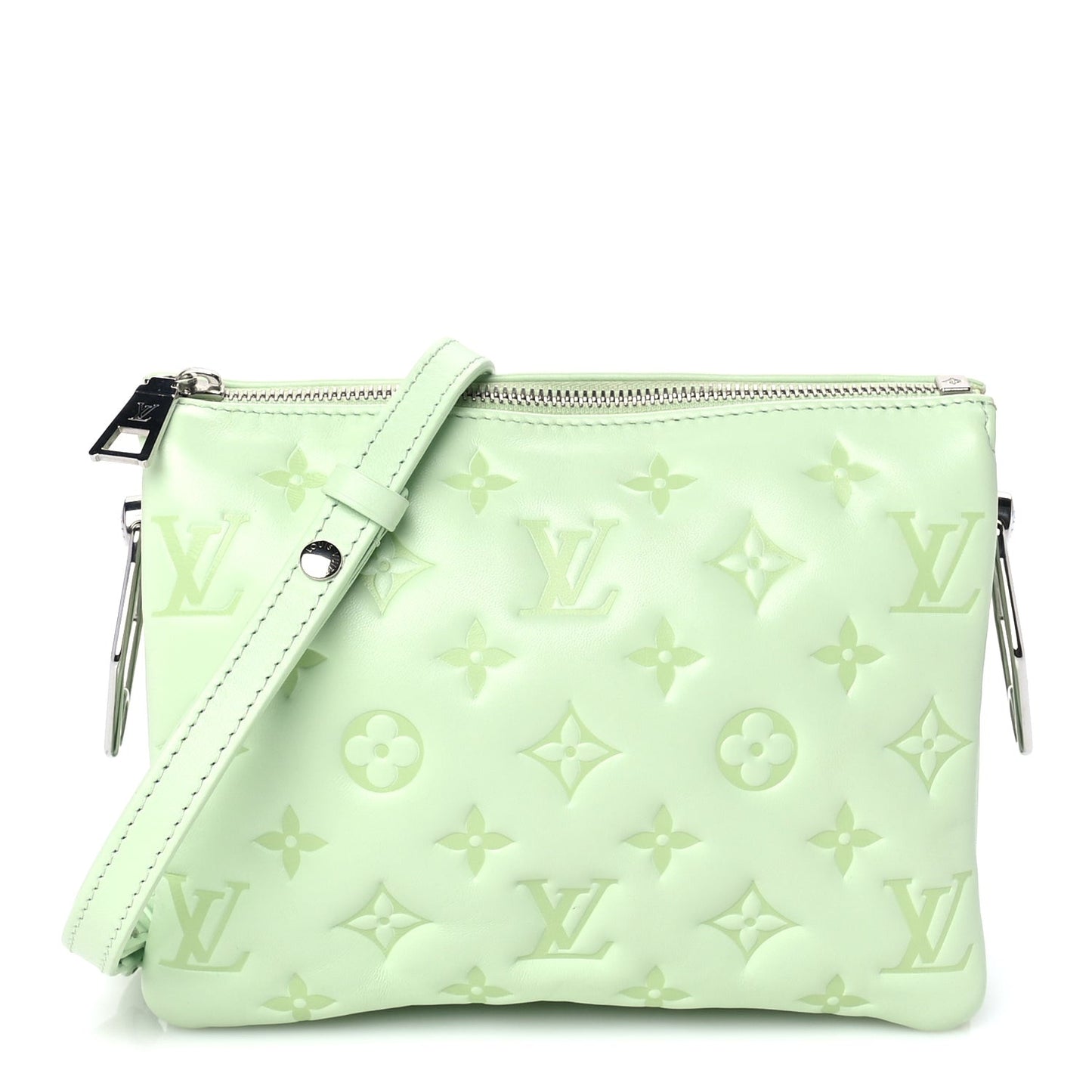 Lambskin Embossed Monogram Coussin BB Green