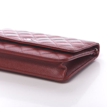 Chanel Caviar Quilted Wallet on Chain WOC Red 10 of 12