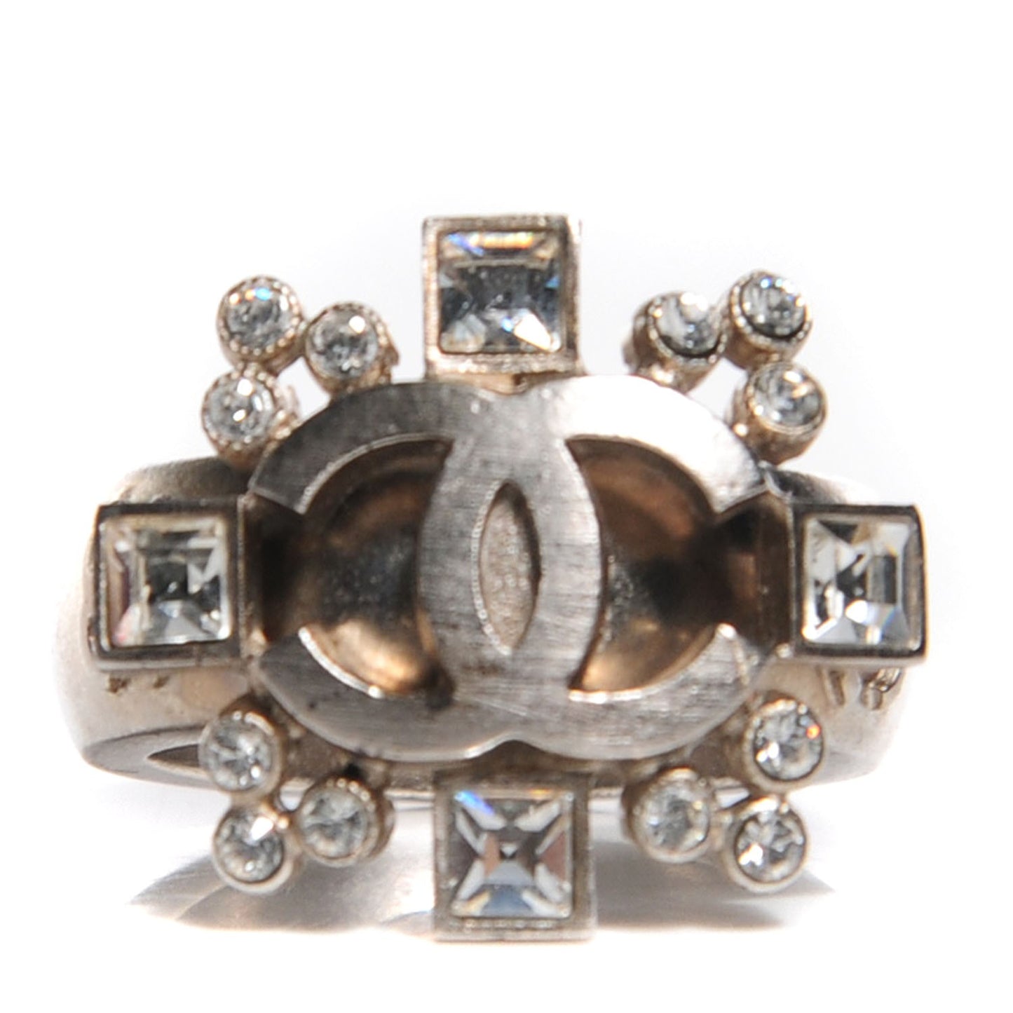 Baguette Crystal CC Ring 6.5 Silver