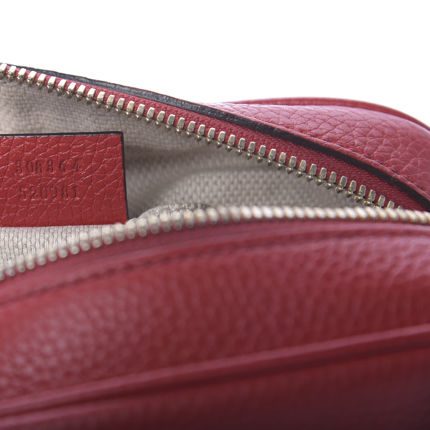 Gucci Pebbled Calfskin Small Soho Disco Bag Tabasco Red 9 of 12