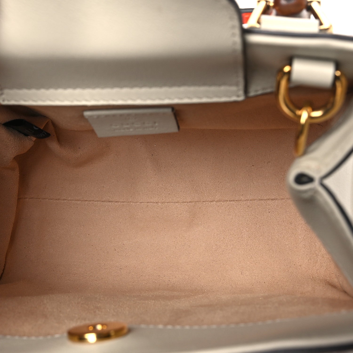 Gucci Wonka Grain Calfskin Mini Diana Tote Bag Mystic White Orange Fluo 5 of 11