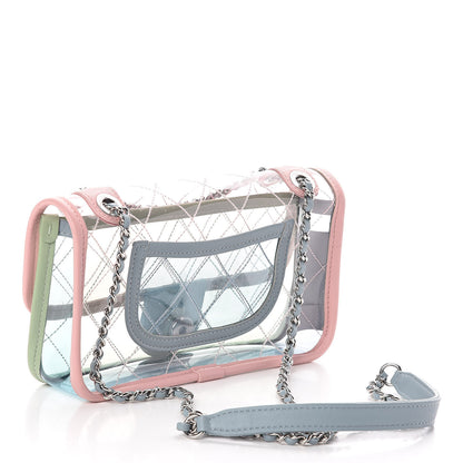 Chanel Lambskin PVC Quilted Mini Coco Splash Flap Blue Green 3 of 10