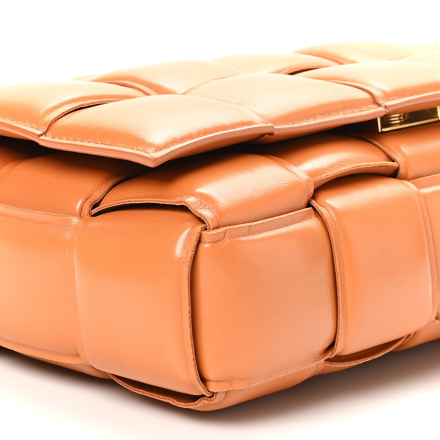 Lambskin Maxi Intreccio Padded Chain Cassette Crossbody Bag Clay