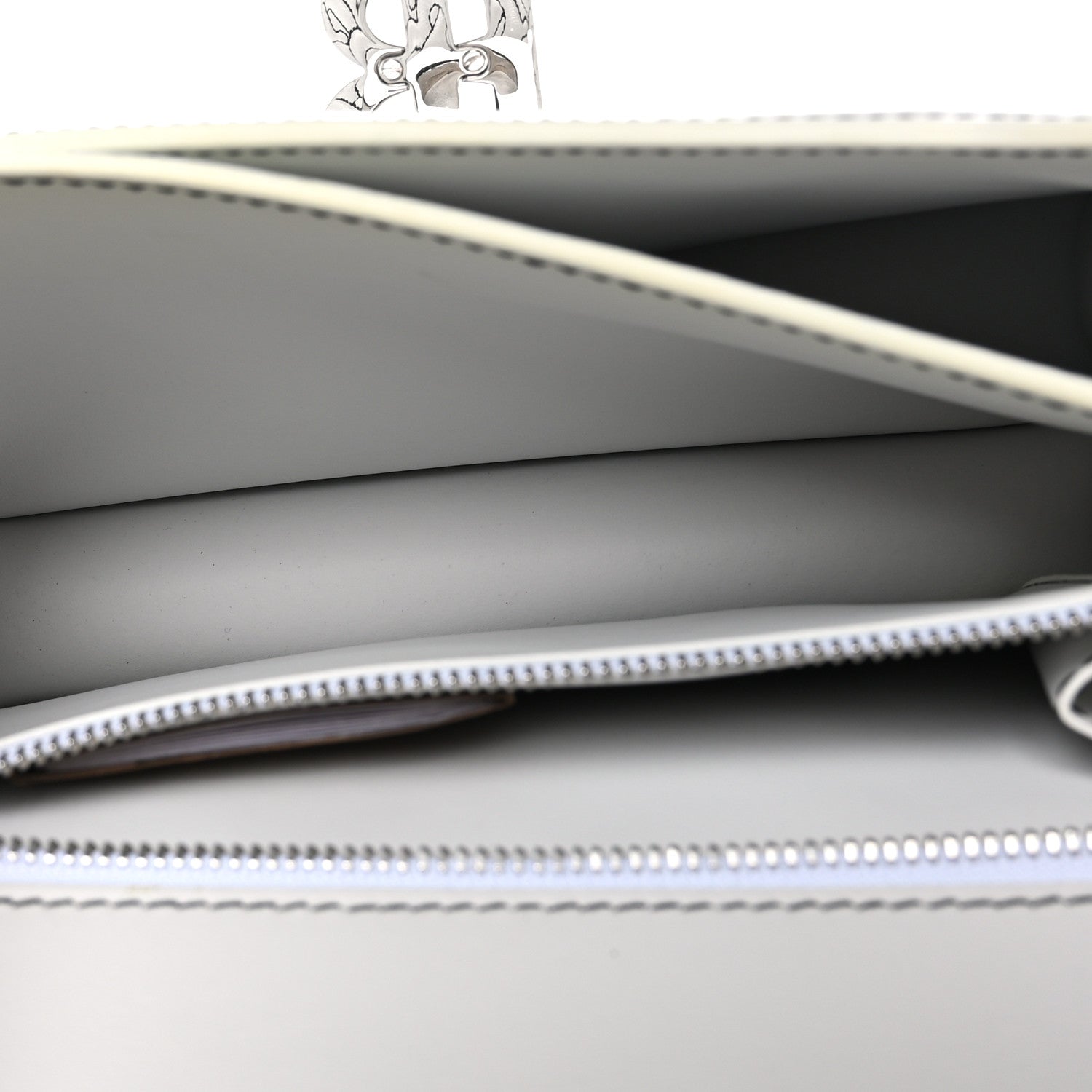 Burberry Calfskin Monogram Embossed Small TB Chain Bag Optic White 5 of 9