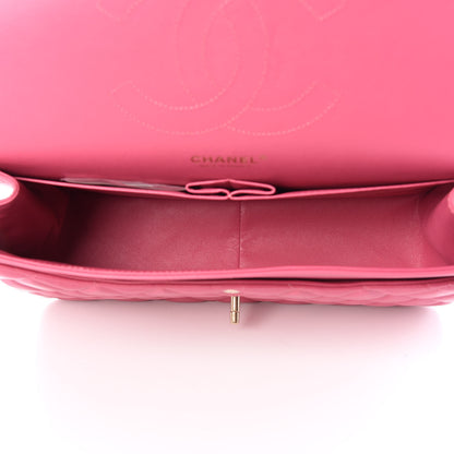 Chanel Lambskin Quilted Jumbo Double Flap Dark Pink 5 of 11