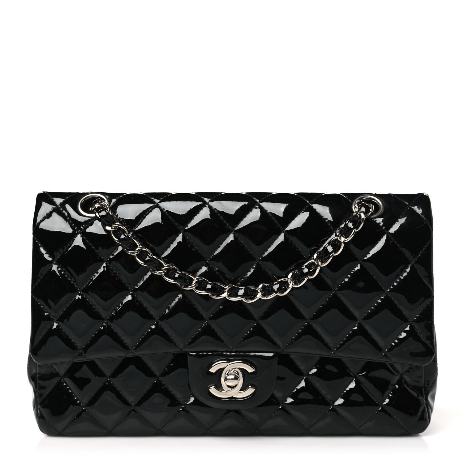 Chanel Patent Quilted Medium Double Flap Black 1 of 7