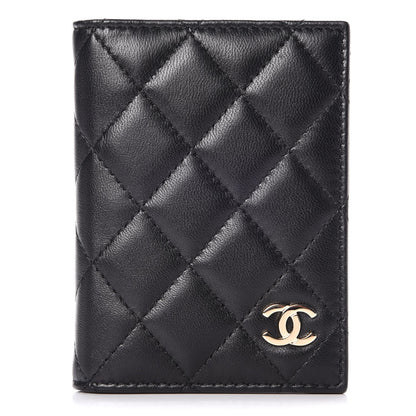 Chanel Lambskin Quilted Card Holder Wallet Black 1 of 8