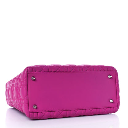 Christian Dior Lambskin Cannage Medium Lady Dior Fuchsia 5 of 11