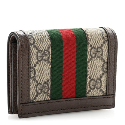 Gucci GG Supreme Monogram Web Ophidia Card Case Beige New Acero 3 of 7