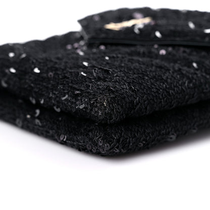 Saint Laurent Sequin Monogram Double Flap Bag Black 7 of 8