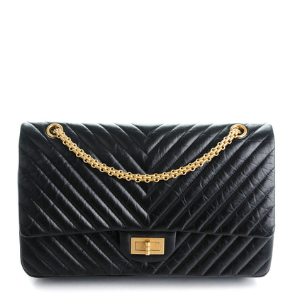 Chanel Aged Calfskin Chevron Quilted 2.55 Reissue 227 Flap Black 1 of 7
